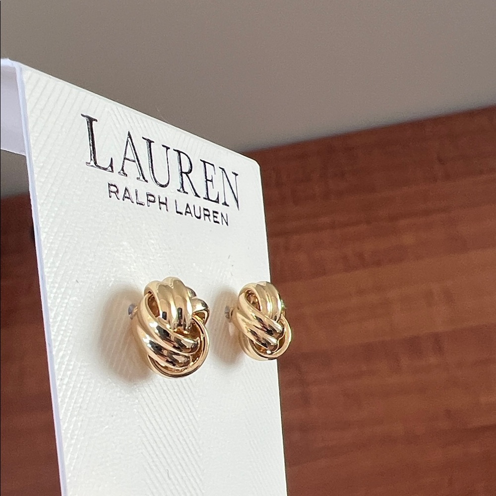 Lauren Ralph Lauren Knot Stud Earrings Gold - Picture 4 of 6